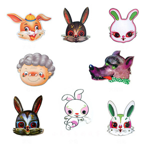 小兔子乖乖幼儿园儿童角色扮演课本剧故事表演道具动物面具头饰