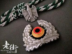原品西德bgs大檐帽鹰徽联邦德国边防部队橡叶三色帽徽金属丝风带