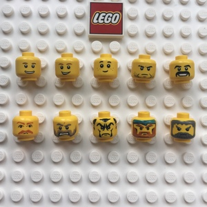 乐高lego 小颗粒 人仔头 表情 稀有 笑脸 面部 moc 场景 头戴配件