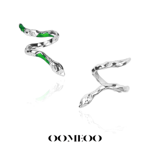 OOMEOO原创设计蛇形关节戒肌理感戒指蛇院绿色情侣对戒闺蜜款小众
