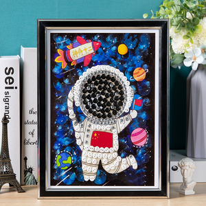 航天梦太空科技主题儿童手工diy制作幼儿园活动小学生纽扣贴画