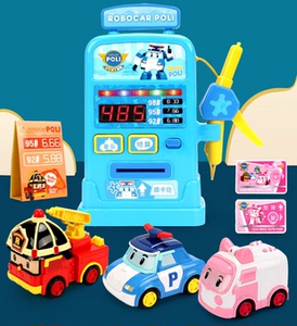 正版珀利儿童加油站玩具模型加油机加油枪过家家男孩玩具车