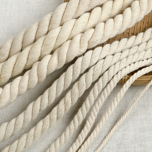 三股棉绳子装饰材料 纯棉米白色diy绳子 捆绑棉麻绳热卖