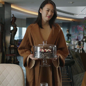 三十而已同款衣服顾佳双面羊绒大衣女中长款高端水波纹羊毛呢外套