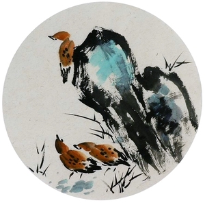 圆形国画小品