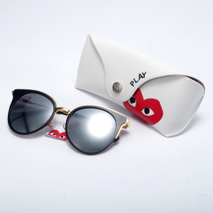 川久保玲复古蝶形太阳镜偏光墨镜女潮2017时尚圆脸沙滩眼镜s2035