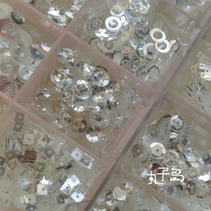 丸子岛DIY配件 水晶白PET高温亮片闪片珠片异形系列婚纱法绣 10克
