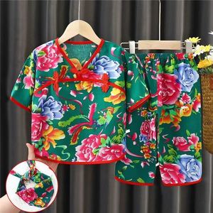 东北大花布衣服儿童汉服花衣服农村创意个性搞笑土潮春季花衣裳