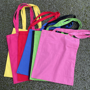 轻薄纯棉布袋慵懒单肩便携环保袋纯色购物袋彩色书袋布包定制印刷