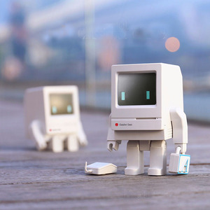 经典复古苹果麦金塔电脑机器人classicbot桌面摆件电脑桌手办公仔