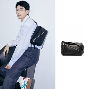 【海外直发】loewe 龚俊 王安宇款男士puzzle黑色小号腰包斜挎包