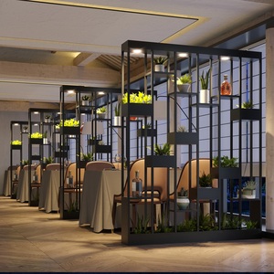 哈罗122淘宝铁艺置物架餐厅隔断装饰网红花架矮隔墙围栏办公屏风