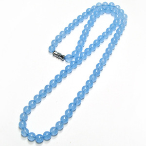 【天极水晶】精美天然蓝玉髓项链长42cm~长度可定制~特价