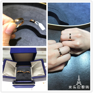 chaumet/尚美 plume系列高圆圆同款18k玫瑰金内镶钻 对戒戒指婚戒