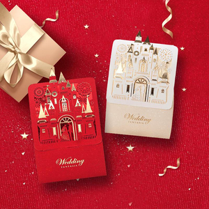 10个装高级感喜糖盒结婚婚庆用品糖盒子红色金色2024城堡立体糖盒