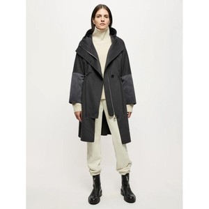 jigsaw英国代购秋冬女装 复古工装廓形派克连帽大衣羊毛毛呢外套