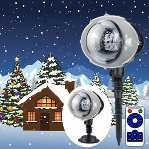 新款LED圣诞下雪灯户外室内防水雪花投影灯酒吧气氛水晶魔球灯