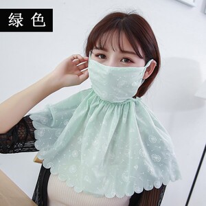 淘宝布艺田园时尚护颈电动摩托车挡风夏天防晒口罩挂脖围巾脖子装饰防