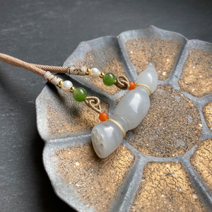 秀门玉品 原创设计新疆和田玉藕节毛衣链 证书号60646