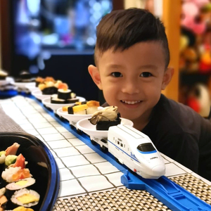 家庭版回转寿司玩具火车小电动轨道旋转台日本家用料理工具套件