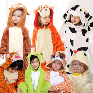 男童睡衣秋冬连体法兰绒老虎表演服装儿童动物演出服青蛙狮子猪牛