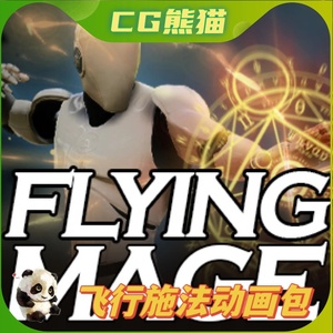 UE4虚幻5 Flying Mage AnimSet V1.2 法师施法飞行动画包