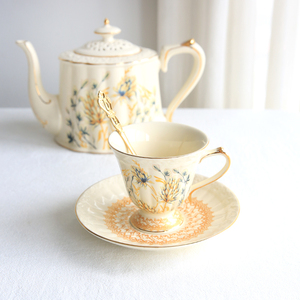 金穗法式复古欧式陶瓷描金宫廷咖啡杯碟英式下午茶红茶杯花茶杯