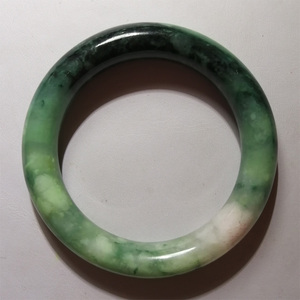 缅甸水沫子飘花玉镯钠长石圆条大手镯水沫玉大圈手镯内径61#8111