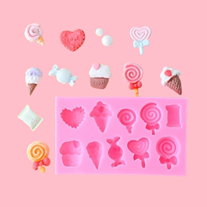 糖果模具硅胶棒棒糖爱心冰激凌巧克力翻糖蛋糕小装饰插牌烘焙工具