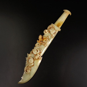 301人付款淘宝古玩仿古玉器高古玉岫玉捡漏收藏老玉做旧雕刻镇宅宝刀