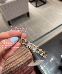 现货21 chanel香奈儿发夹 经典 淡金色 链条双c满钻边夹 发饰发夹