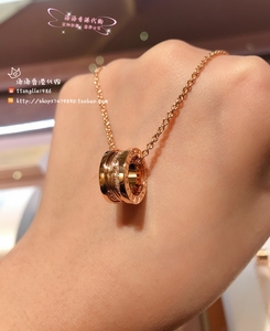 bvlgari 宝格丽 21新款 小蛮腰18k玫瑰金 镂空钻石弹簧 锁骨项链