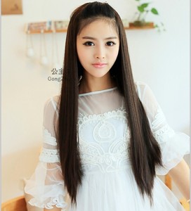 公主李 假发 长直 长发直发 半头套 韩版甜美发型 女半头女生假发