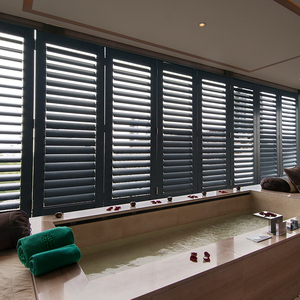 优阳户外铝合金防水折叠百叶窗厨房卫生间 pvc高分子推拉门透气窗