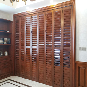 优阳室内客厅阳台实木百叶门隔断折叠门卧室衣柜推拉门百叶窗移门