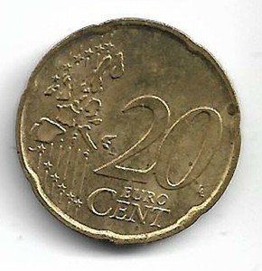 欧洲硬币 意大利欧元 20分  欧盟钱币 外国硬币