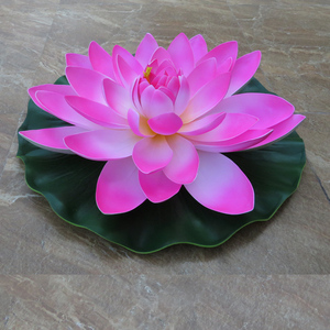 包邮厂家大号塑料仿真荷花浮水睡莲水池环保表演道具结实供佛逼真