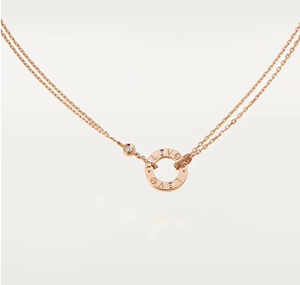 cartier卡地亚 love项链 镶嵌2颗钻石 玫瑰金(海外专柜直邮)