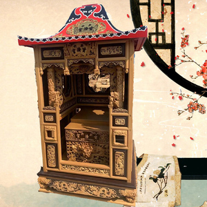 神明轿子木制木雕工艺品神轿文轿佛轿实木雕刻神像迎神轿定制武轿