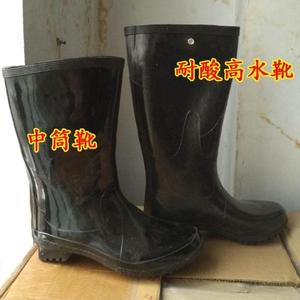 全新正品 双面胶中筒胶靴高筒胶靴雨鞋水靴子雨靴子加肥防酸碱油