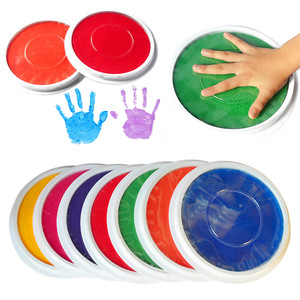 可水洗手印盘儿童手指手掌画颜料彩色印台指印画印泥