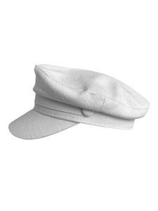 纯色亚麻海军风帽子女时尚百搭简约韩版鸭舌帽船长帽高级感水手帽
