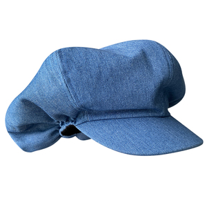 春季水洗牛仔蓝色贝雷帽女时尚日系文艺八角帽春夏画家帽帽子女