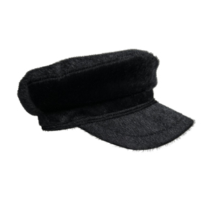 秋冬季新款复古日式英伦黑毛料鸭舌帽男女同款黑色宽檐帽子报童帽