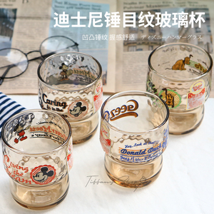 日本石冢硝子水杯迪士尼卡通网红ins果汁玻璃杯牛奶复古米奇杯子