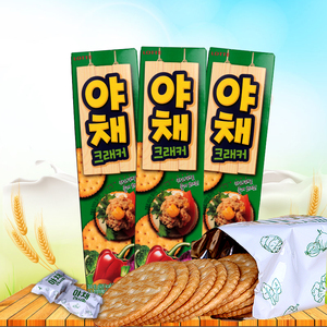 韩国进口零食品 乐天蔬菜饼干83g低卡低糖8种营养蔬菜休闲零食