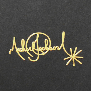 mj迈克尔杰克逊michael jackson金属签名帖 明星周边手机金色贴纸