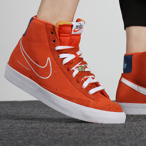 nike耐克高帮开拓者板鞋男2021冬季新款橘色金扣运动休闲鞋dc3433