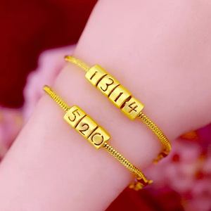 周六福正品黄金手链24k纯金蛇骨手环硬金实心520手串9999足金手饰