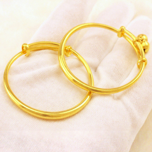 老凤祥和18k宝宝手镯婴儿满月周岁黄金儿手脚镯24k999足金送礼物